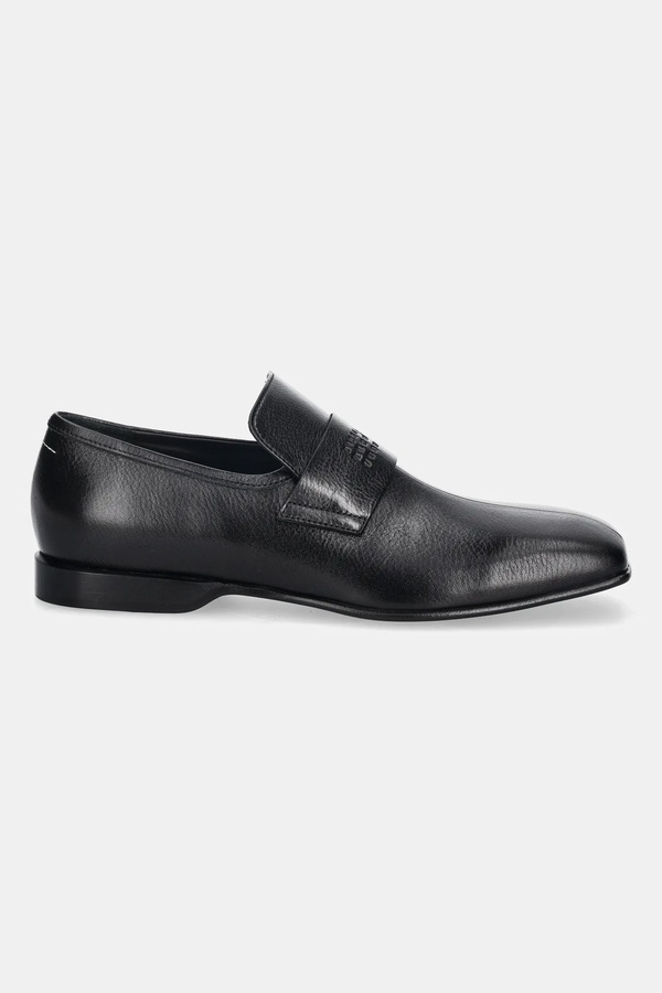 Шкіряні мокасини MM6 Maison Margiela колір чорний