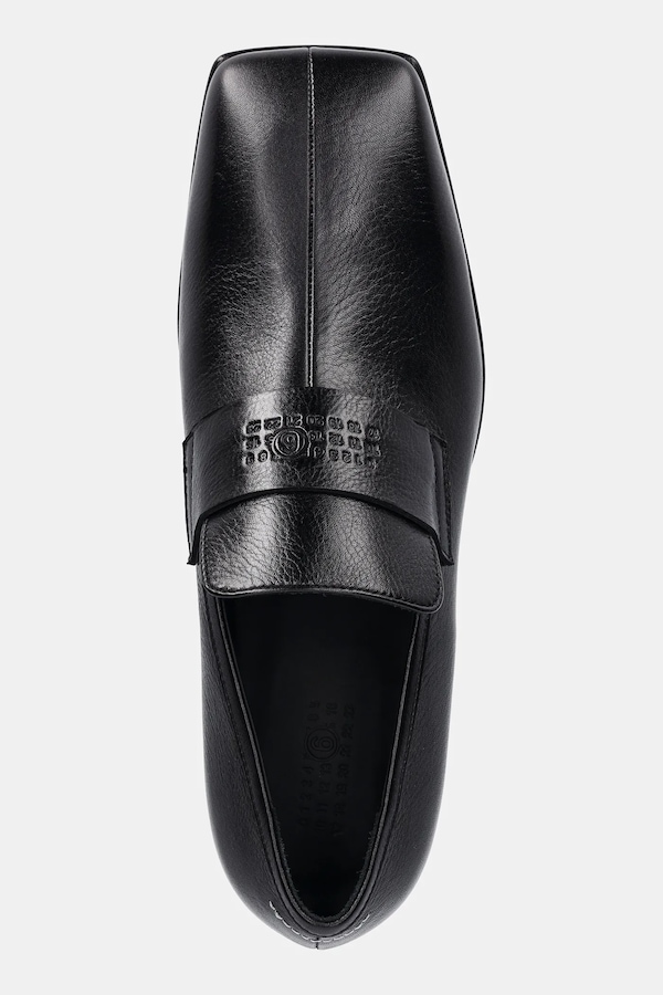 Шкіряні мокасини MM6 Maison Margiela колір чорний фото 4