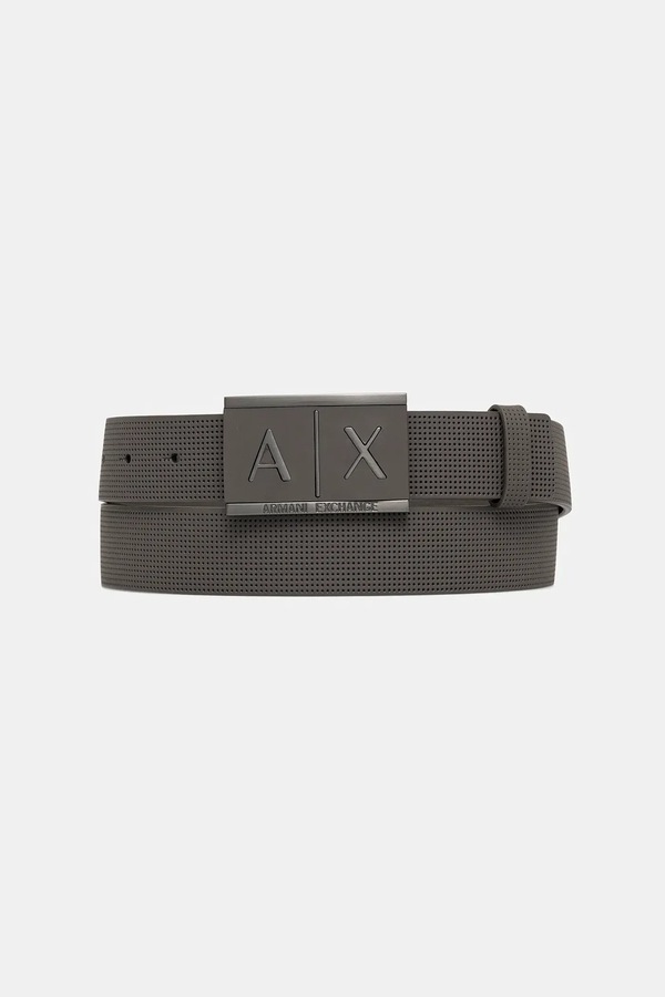 Ремінь чоловічий шкіряний Armani Exchange колір коричневий фото 2
