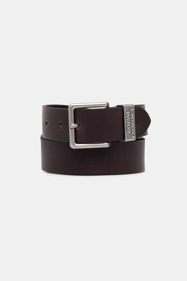 Ремень мужской кожаный Armani Exchange цвет коричневый фото 2
