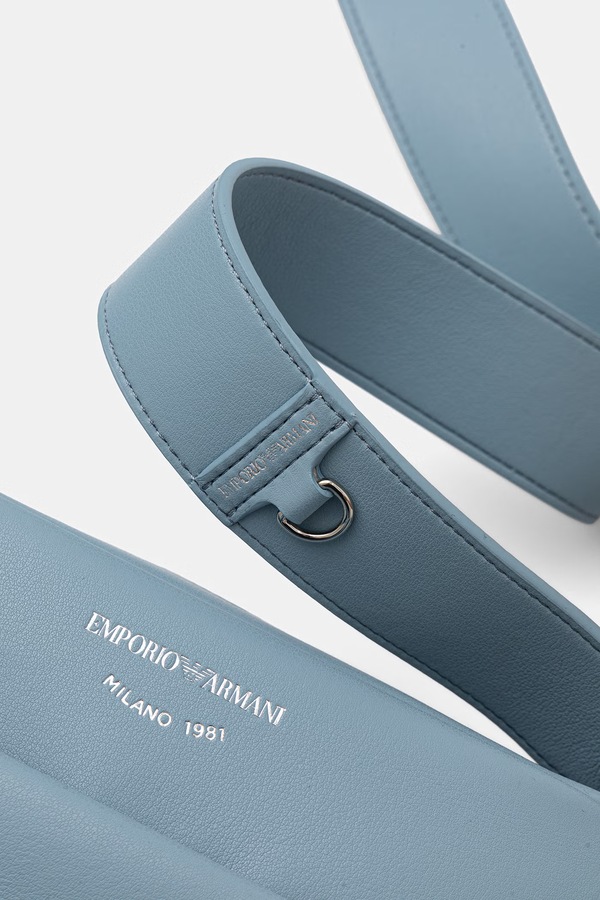 Сумка крос-боді жіноча шкіряна Emporio Armani колір блакитний фото 4