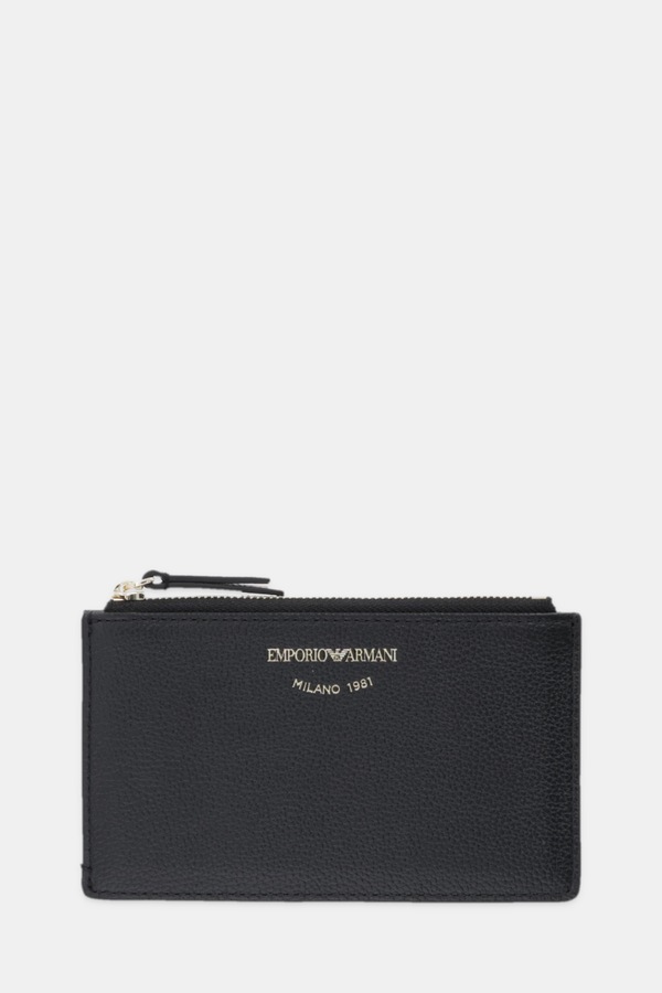 Гаманець жіночий шкіряний Emporio Armani колір чорний