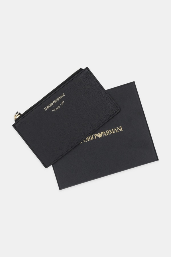 Гаманець жіночий шкіряний Emporio Armani колір чорний фото 4