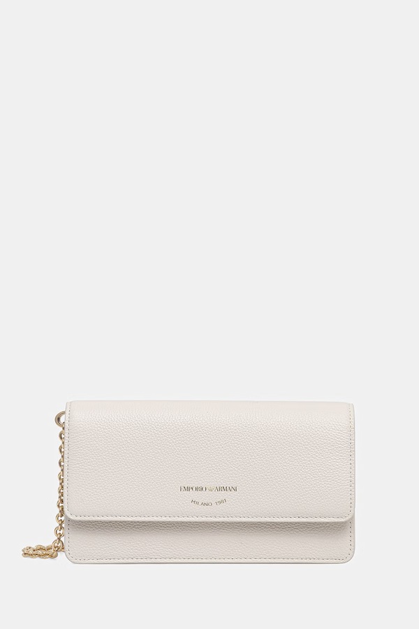 Кожаная сумка Emporio Armani цвет черный