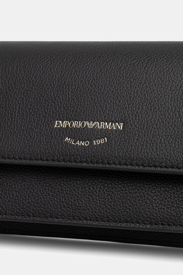 Шкіряна сумка Emporio Armani колір чорний фото 4