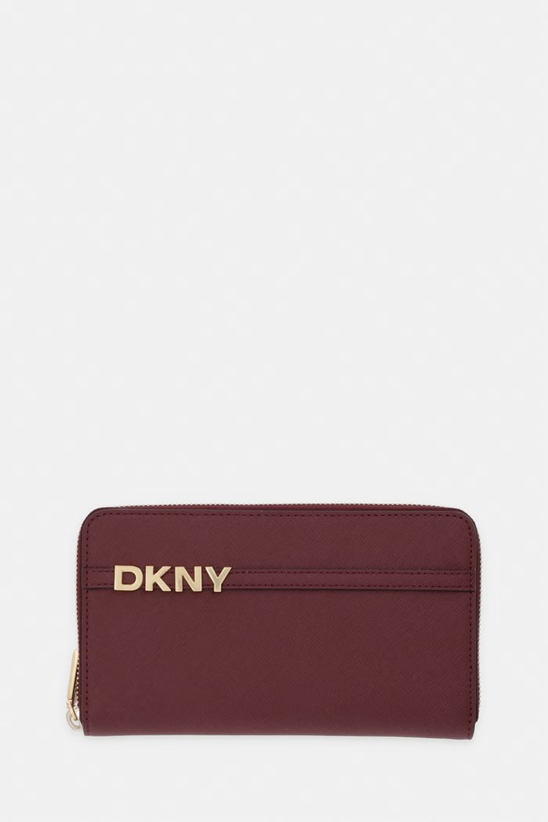 Гаманець жіночий шкіряний DKNY колір бордовий