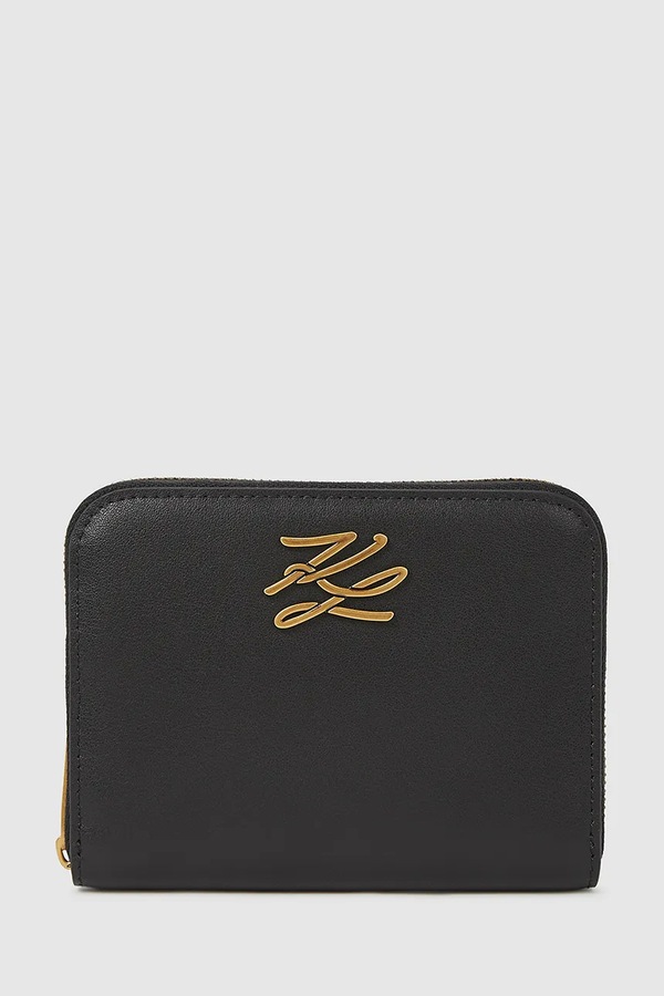 Шкіряний гаманець Karl Lagerfeld K/AUTOGRAPH колір чорний