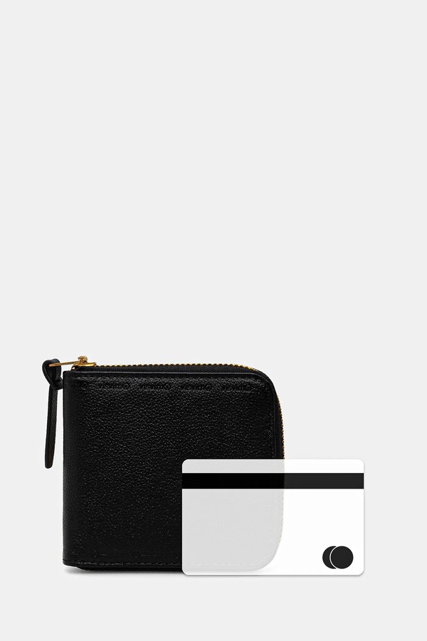 Шкіряний гаманець Visvim leather bi-fold колір чорний фото 4