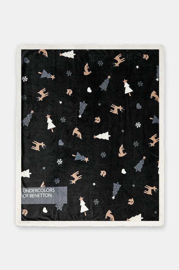 Ковдра United Colors of Benetton 170 x 170 cm колір чорний