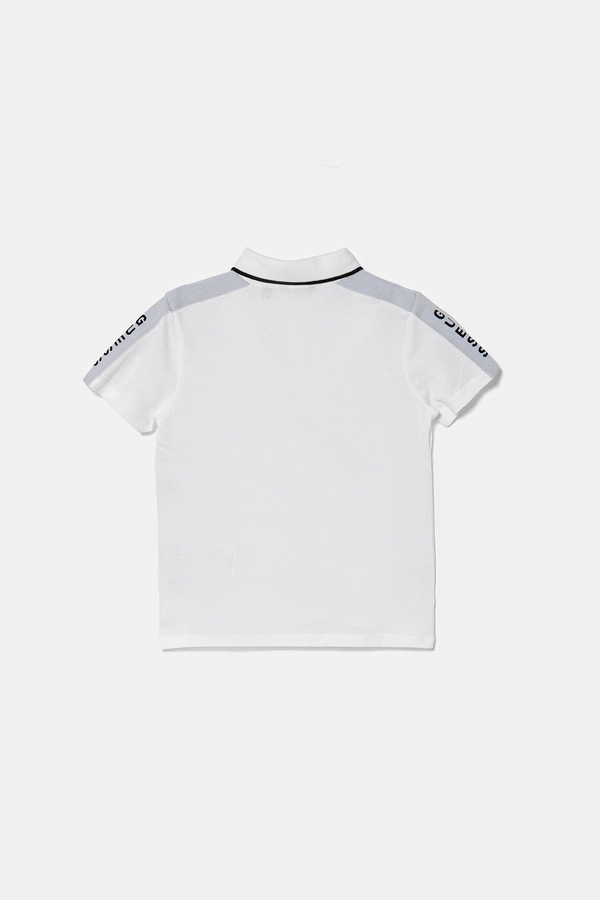 Дитяче бавовняне поло Guess колір білий