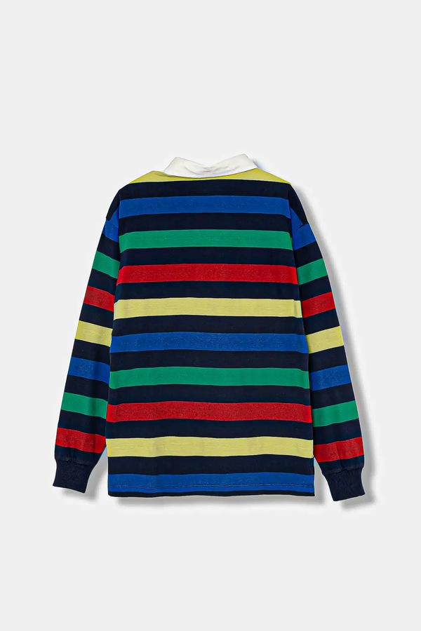 Дитяче бавовняне поло United Colors of Benetton колір синій фото 2