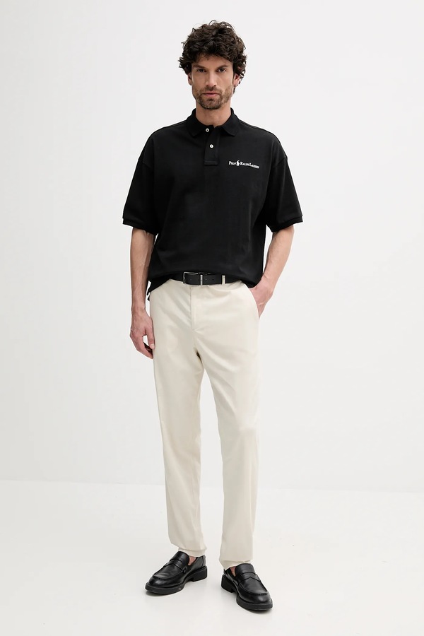 Хлопковое поло Polo Ralph Lauren цвет черный