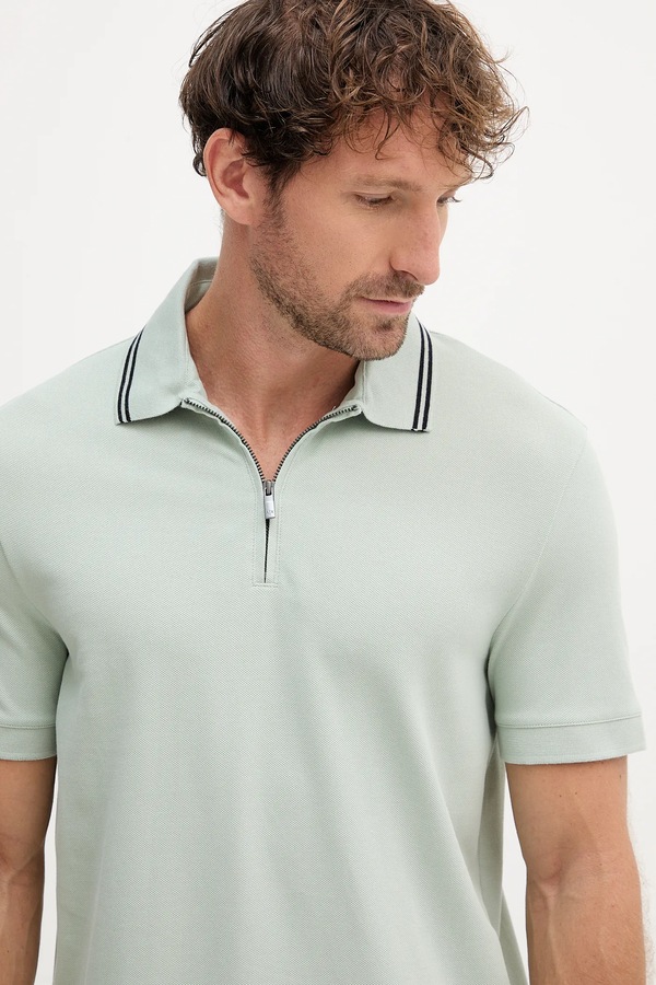 Хлопковое поло Armani Exchange цвет зеленый фото 2