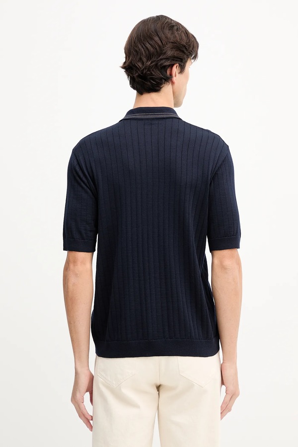 Вовняне поло Paul&Shark Knitwear колір синій фото 2