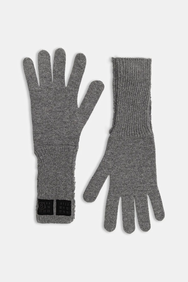 Рукавиці з додаванням вовни MM6 Maison Margiela колір сірий фото 2