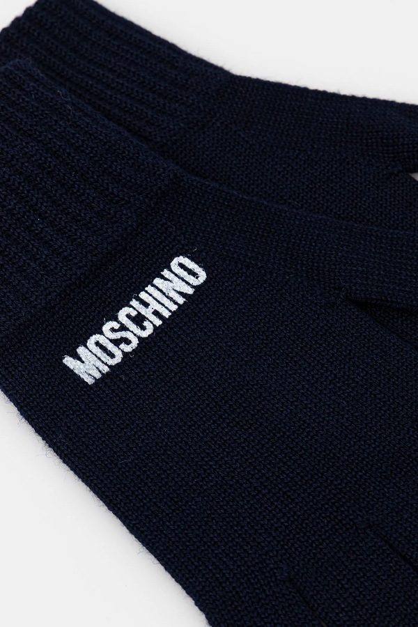 Рукавиці жіночі з додаванням вовни Moschino колір темно-синій