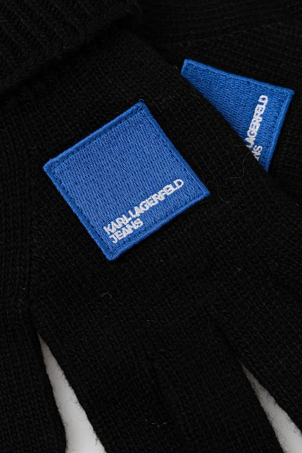 Рукавички з домішкою вовни Karl Lagerfeld Jeans колір чорний