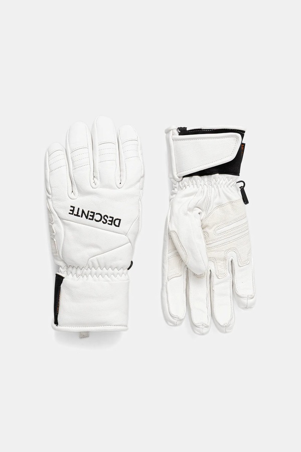 Гірськолижні шкіряні рукавички Descente LEATHER GLOVE колір білий фото 2