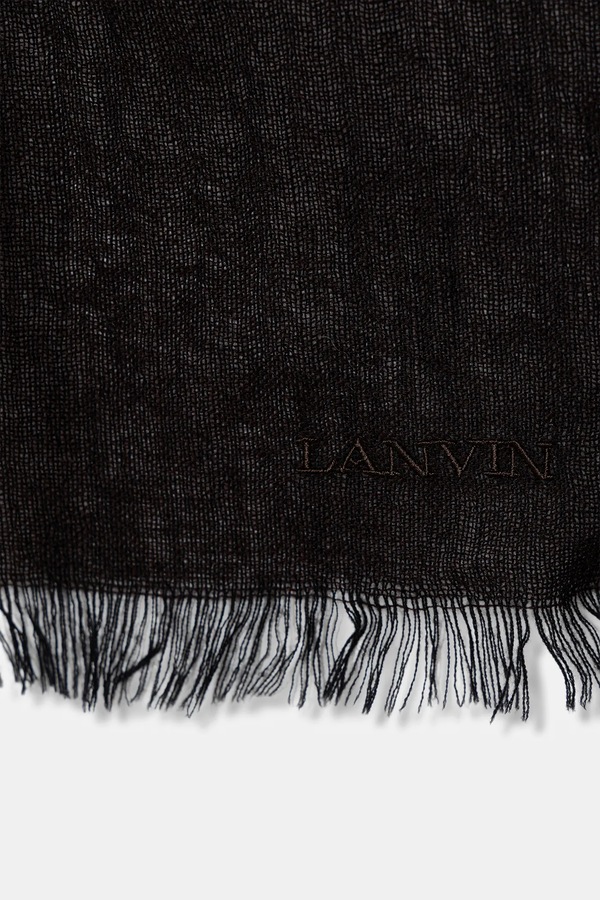 Вовняний шарф Lanvin колір коричневий фото 2