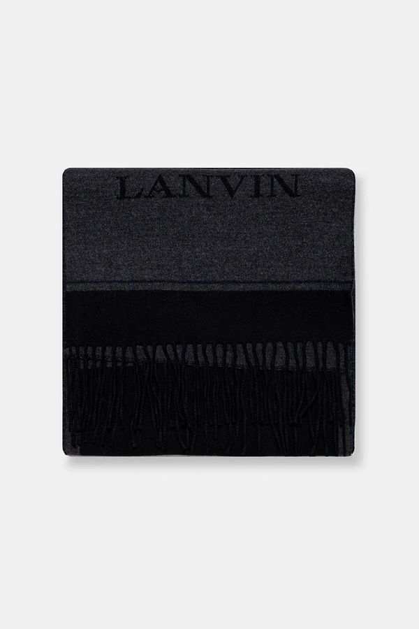 Вовняний шарф Lanvin колір бежевий фото 2