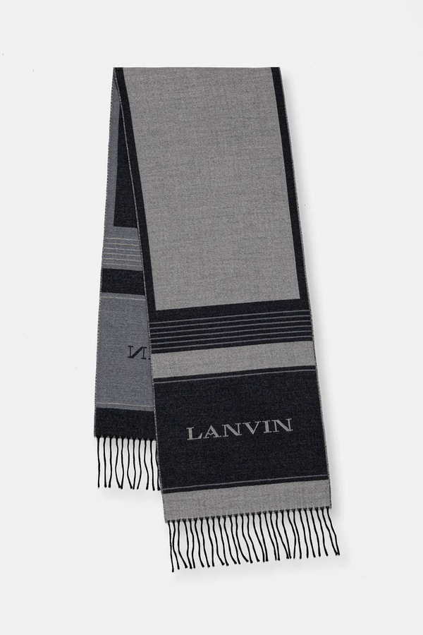 Вовняний шарф Lanvin колір бежевий