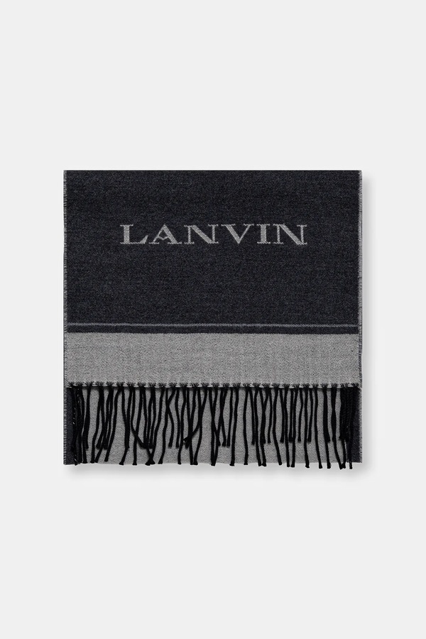 Вовняний шарф Lanvin колір бежевий фото 2