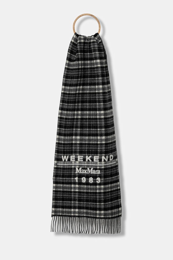 Вовняний шарф Weekend Max Mara PAGELLA колір сірий фото 2