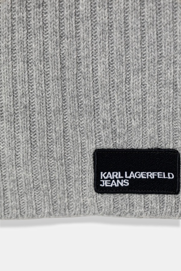 Шарф з домішкою вовни Karl Lagerfeld Jeans колір сірий фото 2