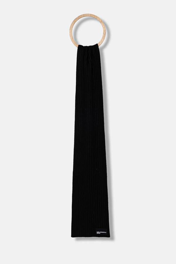 Шарф з домішкою вовни Karl Lagerfeld Jeans колір чорний фото 2