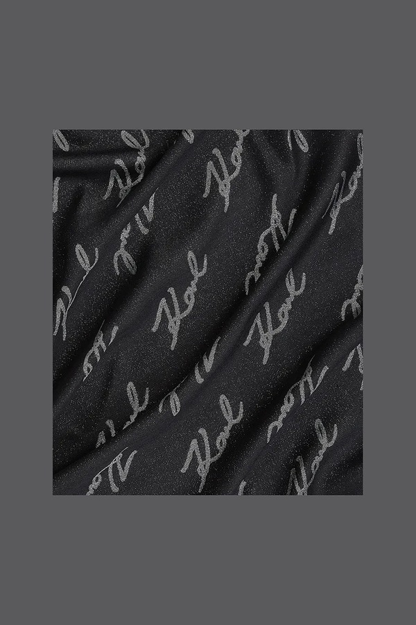 Платок из добавлением шелка Karl Lagerfeld K/SIGNATURE цвет черный фото 2