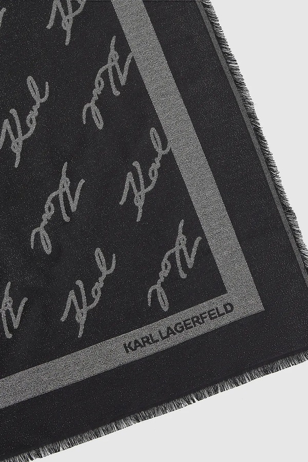 Хустка з додаванням шовку Karl Lagerfeld K/SIGNATURE колір чорний фото 4