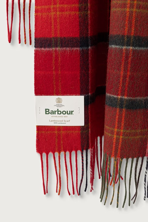 Шарф жіночий вовняний Barbour колір червоний