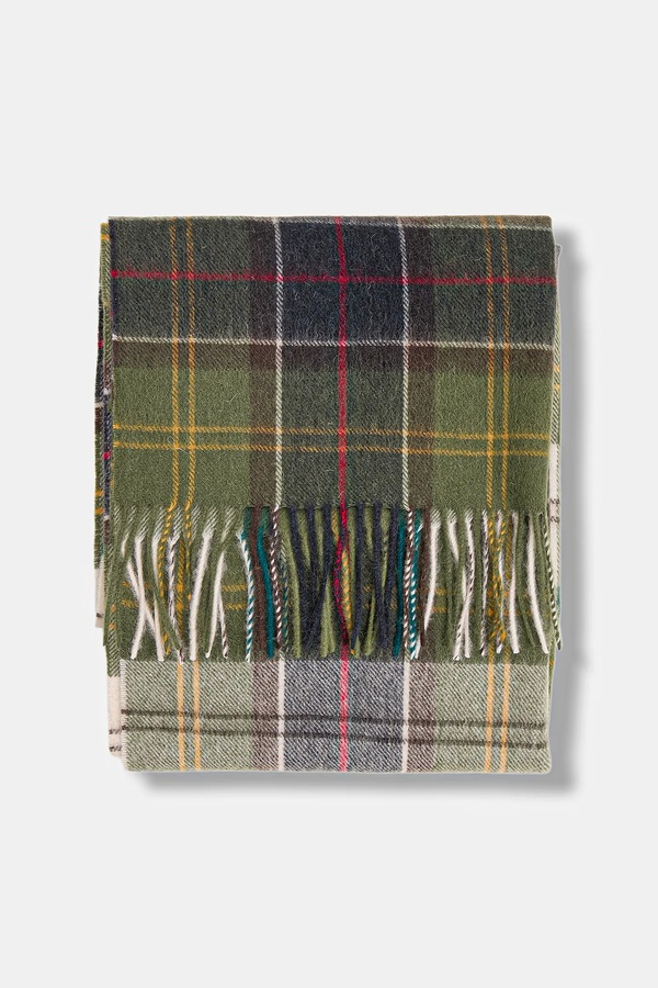 Шарф жіночий вовняний Barbour колір зелений фото 2