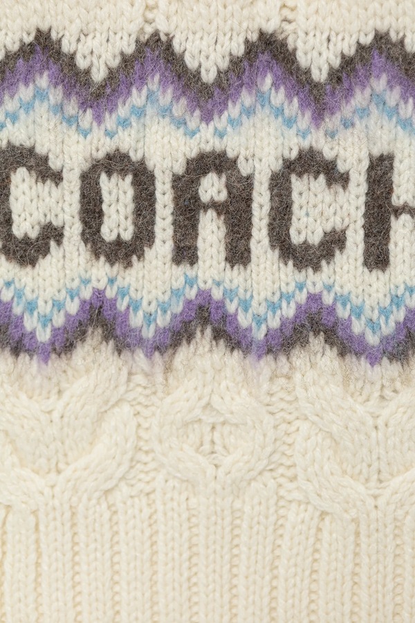 Шарф з додаванням вовни Coach колір бежевий фото 2