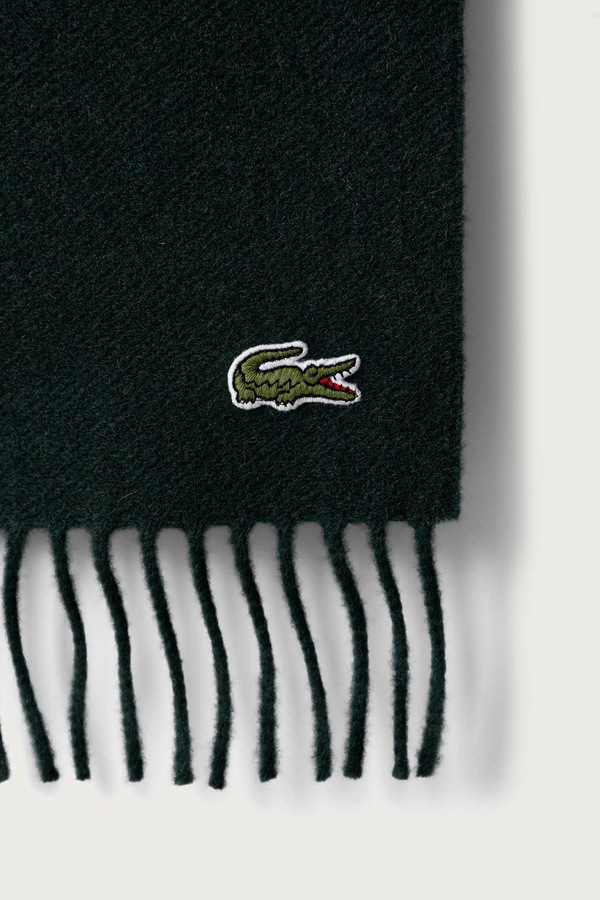 Шарф шерстяной Lacoste цвет зеленый