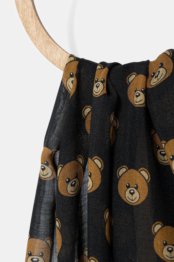 Шаль з шерстю Moschino колір чорний