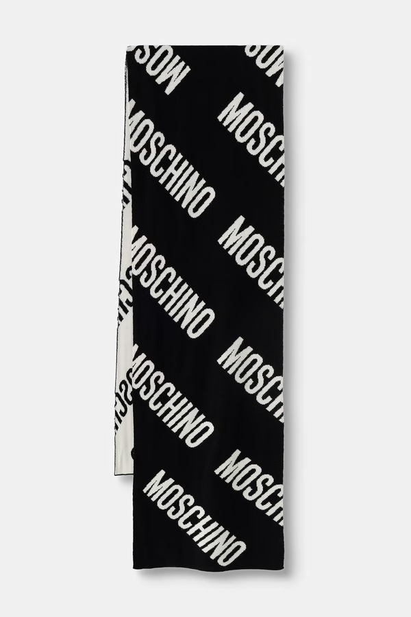 Шарф з вовною Moschino колір чорний фото 2