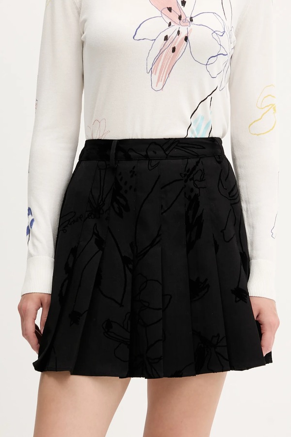 Спідниця Desigual FLOCK колір чорний