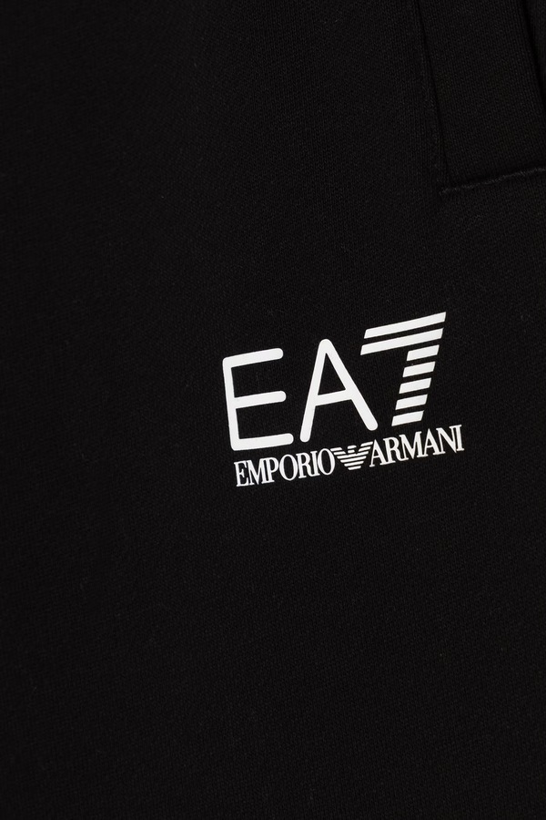 Спортивні штани дитячі з бавовною EA7 Emporio Armani колір чорний фото 2