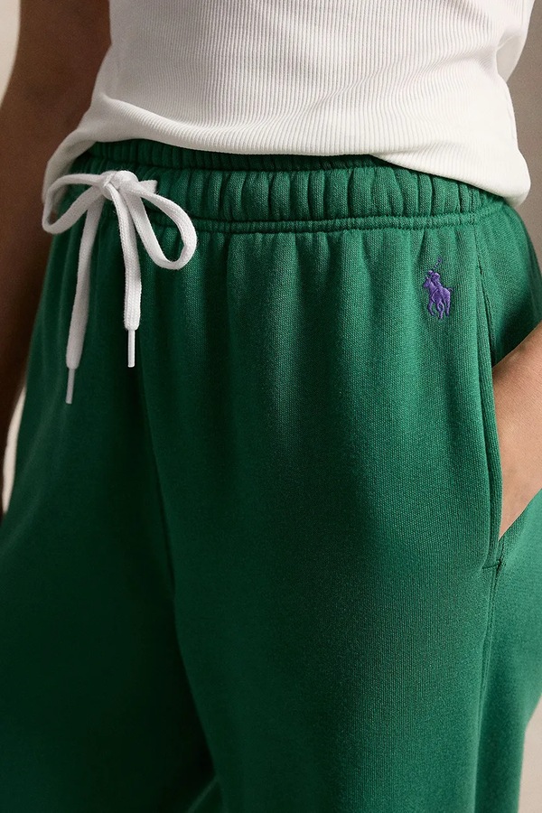 Спортивні штани жіночі з бавовною Polo Ralph Lauren колір зелений фото 4