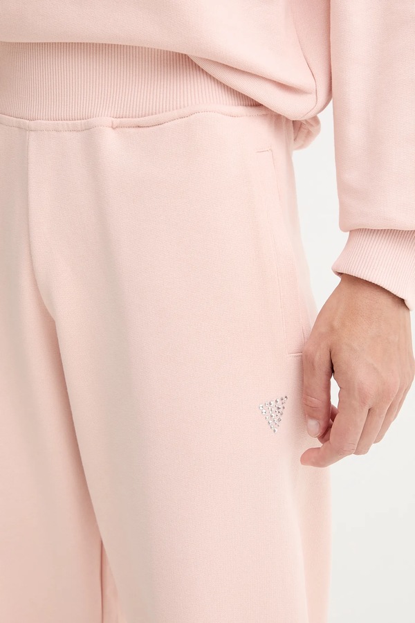 Бавовняні спортивні штани Guess PRIMULA колір помаранчевий фото 4