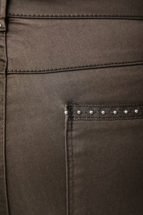 Штани slim fit жіночі з бавовною Morgan колір коричневий фото 4