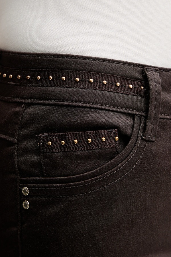 Штани slim fit жіночі з бавовною Morgan колір коричневий фото 4