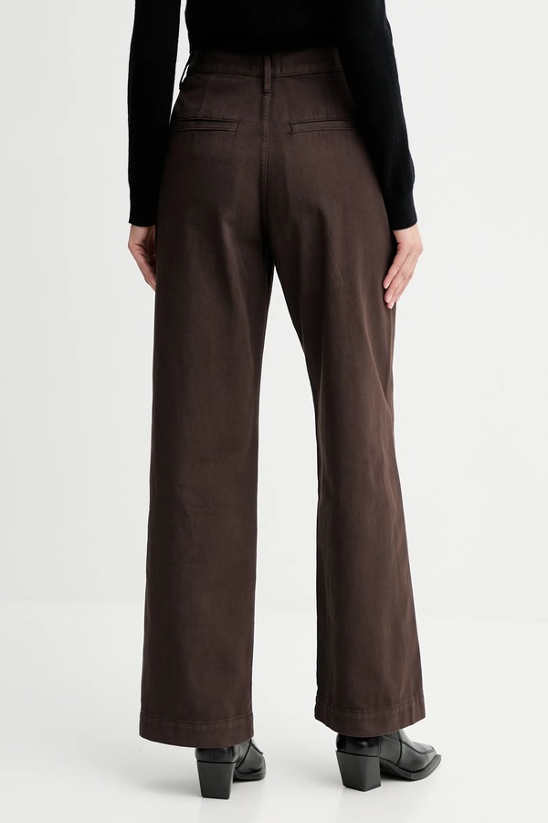 Хлопковые брюки G-Star Deck 2.0 high loose Chino цвет коричневый фото 2