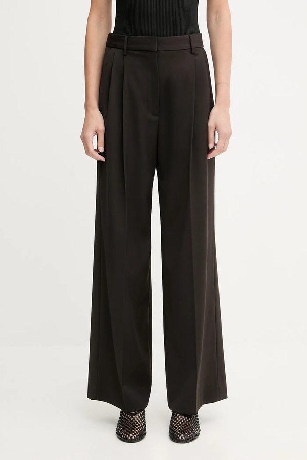 Брюки из добавлением шерсти Filippa K цвет коричневый