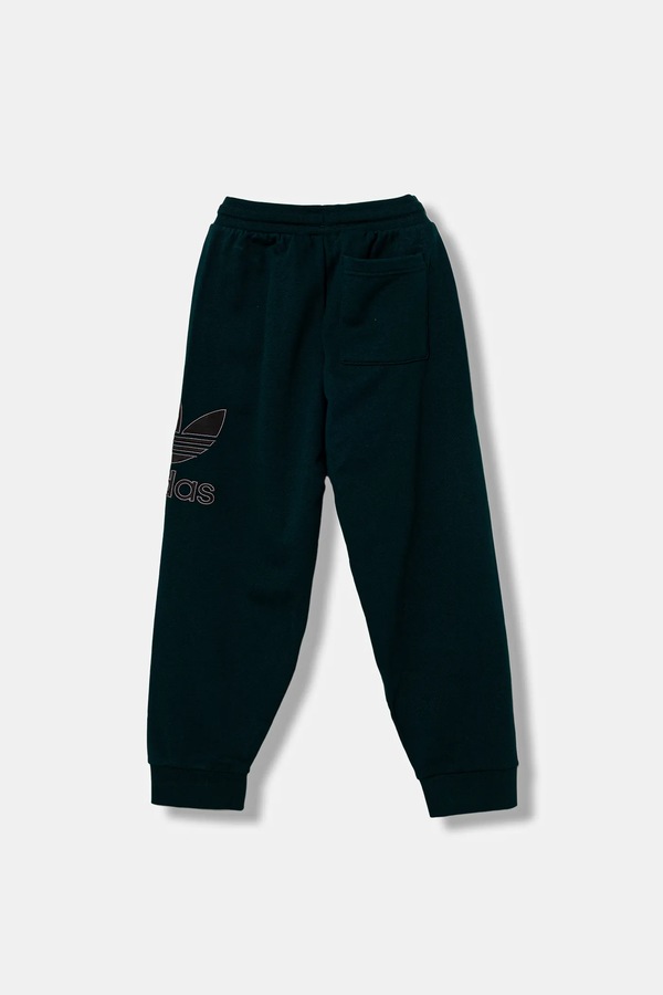 Дитячі бавовняні штани adidas Originals колір зелений фото 3