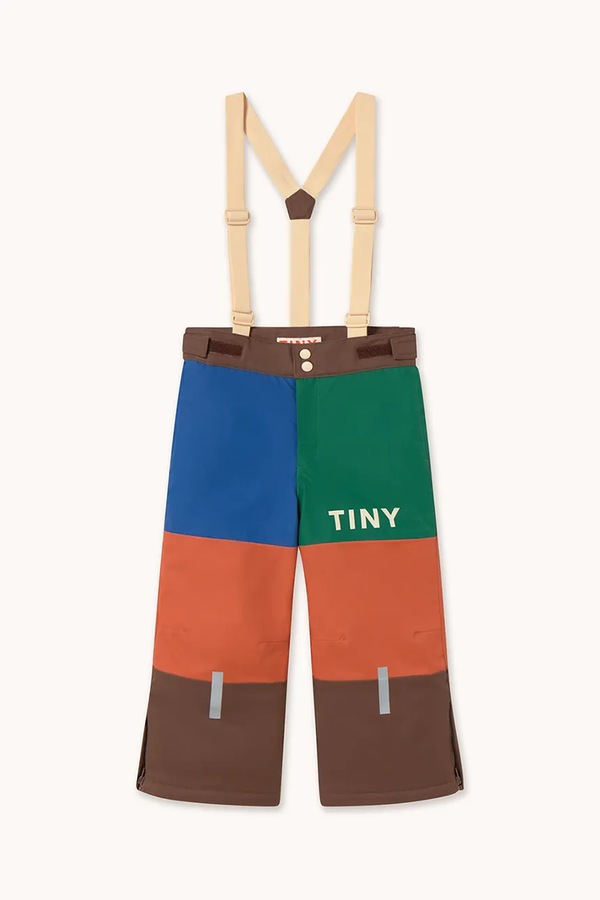 Дитячі лижні штани Tinycottons COLOR BLOCK SNOW PANT колір помаранчевий