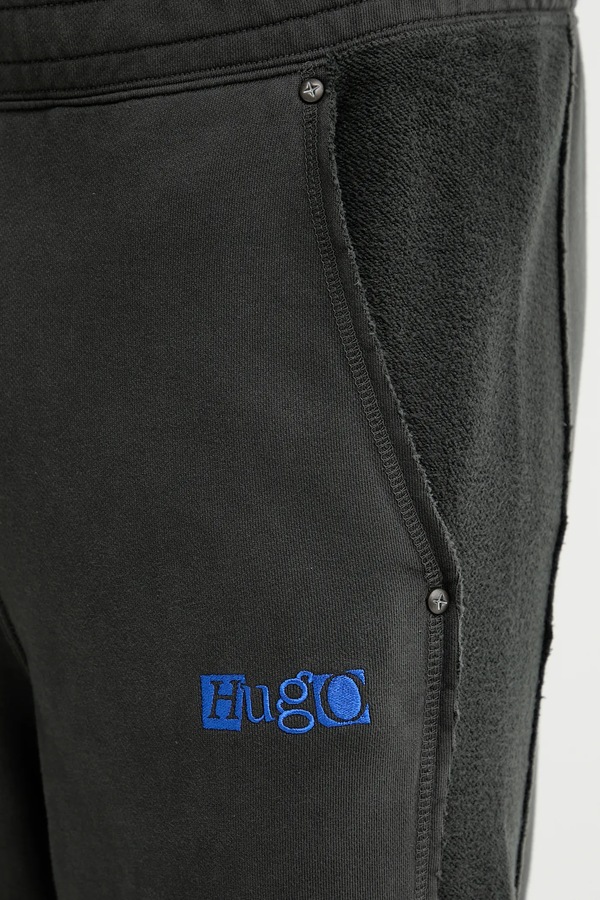 Бавовняні спортивні штани HUGO Blue Naspant колір сірий фото 4
