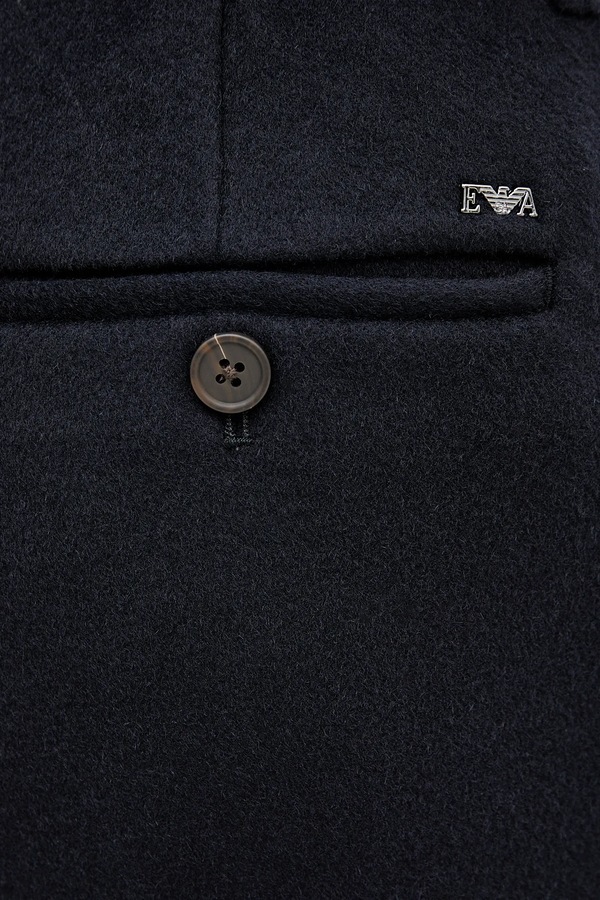Вовняні штани Emporio Armani колір синій фото 4