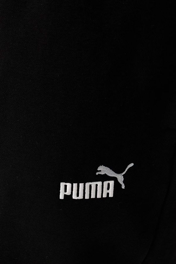 Спортивні штани чоловічі з бавовною Puma Essential Logo колір чорний фото 4